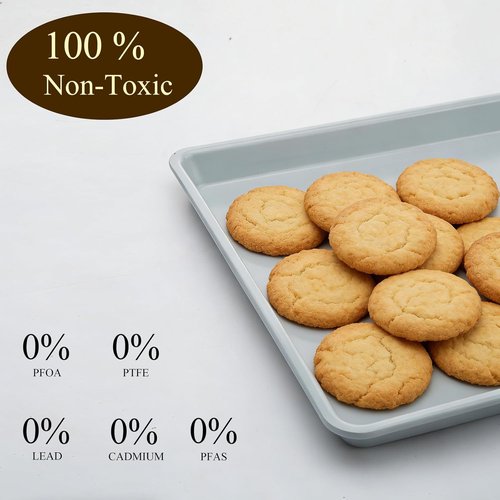 **Ceramic Baking Sheet by [Brand Name] - Non-Stick & Non-Toxic 14x9 Cookie Tray | 2.2mm Thick Aluminum**