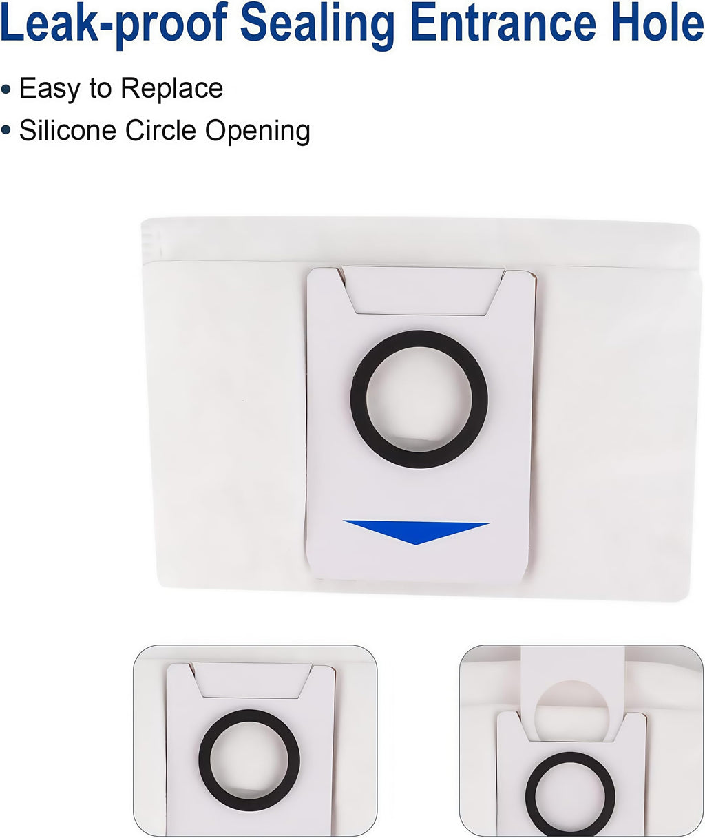 Vacuum Bags for ECOVACS DEEBOT Robot Vacuum Cleaner - Fit X1 OMNI/Turbo T10/T20 Omni/T20/T20 Max/T20 Pro/X&T Series - Disposable Replacement Dust Bag Vacuum Cleaning Accessories Part（12Pack)