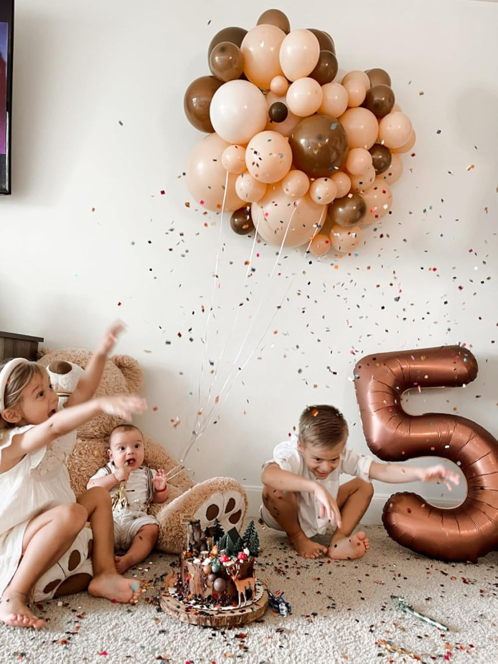Number Balloons | 40 Inch Coffee Brown 1 Balloon for 1st Birthday Party Decorations