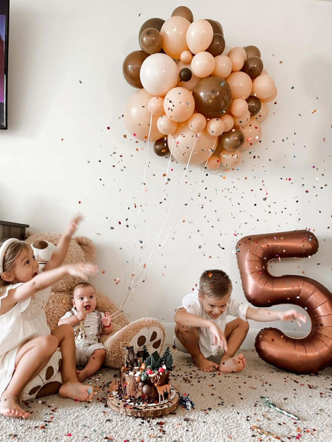Number Balloons | 40 Inch Coffee Brown 1 Balloon for 1st Birthday Party Decorations