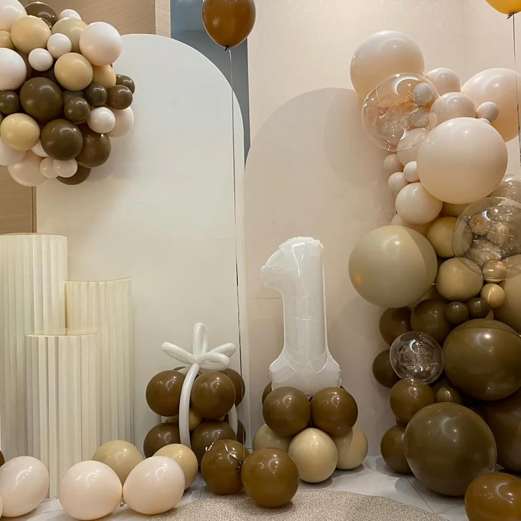 Voircoloria Brown Balloon Garland Arch Kit - 90 Pack in 18/12/10/5 Inch Sizes for Weddings, Graduations & Parties
