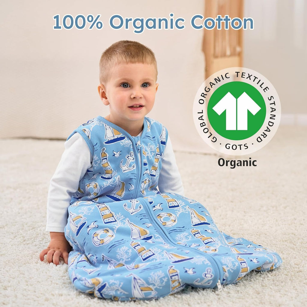 Yoofoss Baby Sleep Sack | 1.5 Tog Organic Cotton Wearable Blanket for Infants 0-6 Months - Warm & Comfy