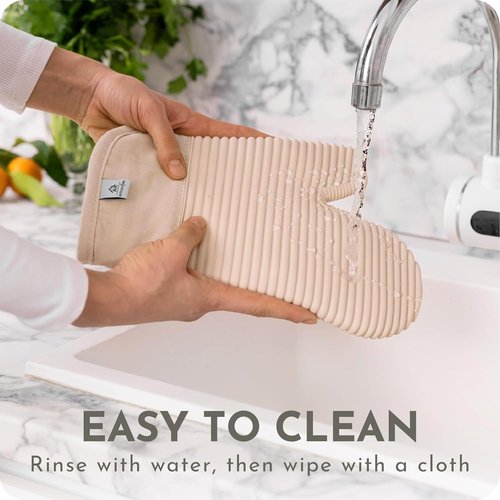 Extra Long Silicone Oven Mitts by [Brand Name] - Heat Resistant 500°F | BPA-Free 4-Piece Kitchen Set