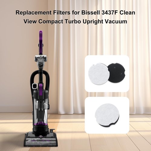 Ymimi Replacement Filters Compatible with Bissell 3437F CleanView Compact Turbo Upright Vacuum,Part 1604896 (4 Pack)