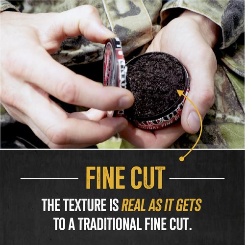 10 Cans, BaccOff Original Fine Cut, Black Tea Base with Bold, Smoky Flavors