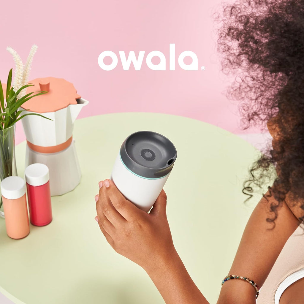Owala SmoothSip Insulated Coffee Tumbler - Reusable Hot & Iced Mug, 20 oz, BPA Free, Pink
