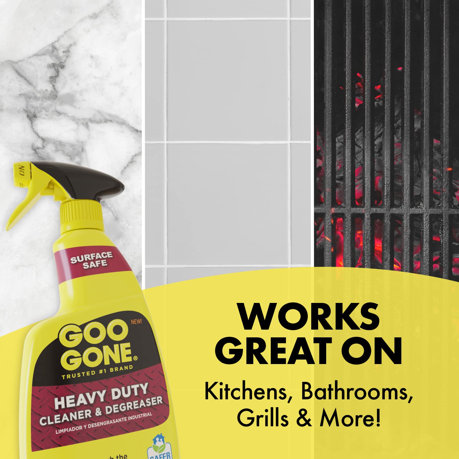 Goo Gone Heavy Duty Cleaner & Degreaser Spray With Microfiber Cleaning Towel – Cuts Through Tough Grease, Oil & Grime - 32 Oz (2 Pack + Towel)
