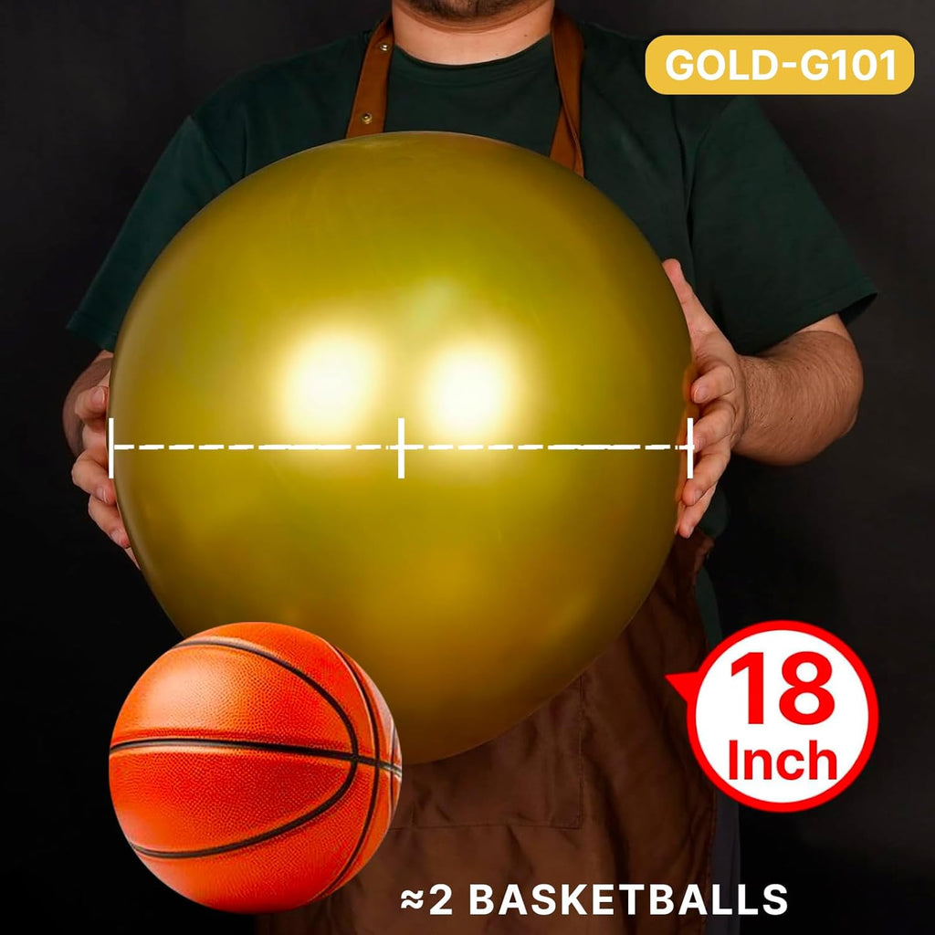 PartyWoo Gold Balloons - 20pcs 18-Inch Latex Helium Balloons for Celebrations & Events | Gold-G101