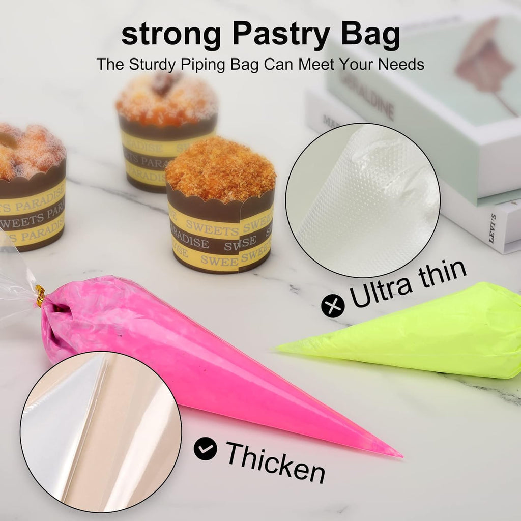 Tamodan 12-Inch Disposable Piping Bags - 100 Pack Explosion-Proof Thickened Pastry Bags