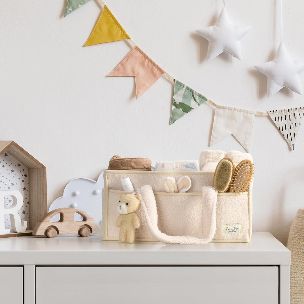 PeraBella Baby Diaper Caddy Organizer - Portable Storage Basket for Newborn Essentials | Perfect Shower Gift