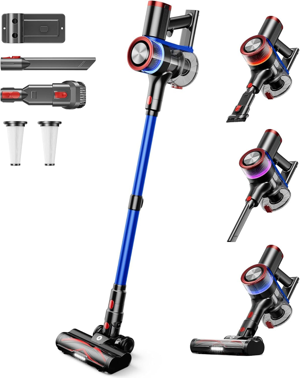 NADALY Cordless Vacuum Cleaner - 550W, 45Kpa Suction, 65 Mins Run Time | Lightweight 8-in-1 for Home & Pet Hair