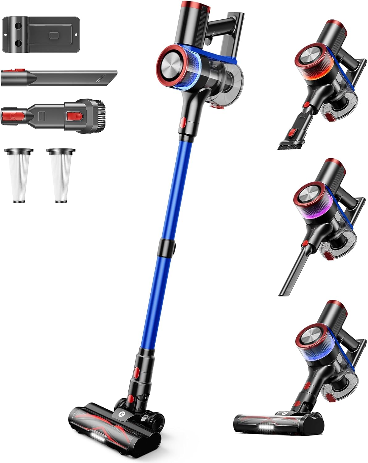 NADALY Cordless Vacuum Cleaner - 550W, 45Kpa Suction, 65 Mins Run Time | Lightweight 8-in-1 for Home & Pet Hair