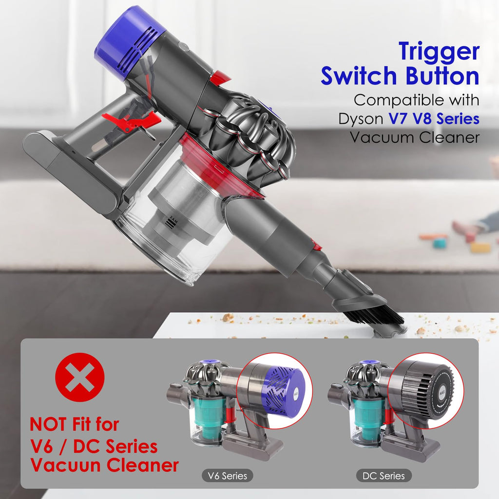 Trigger Switch Button Replacement for Dyson V7 V8 SV10 SV11 Vacuum Cleaner, Strong Red Power Switch Button Repair Accessories