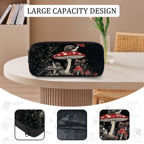 Fuzawet Mushroom Snails Backpack 3PCS 16" Preschool Elementary Schoolbag with Lunch Box Pencil Case Bookbag Set for Girls Boys Kids Children Teens School Students