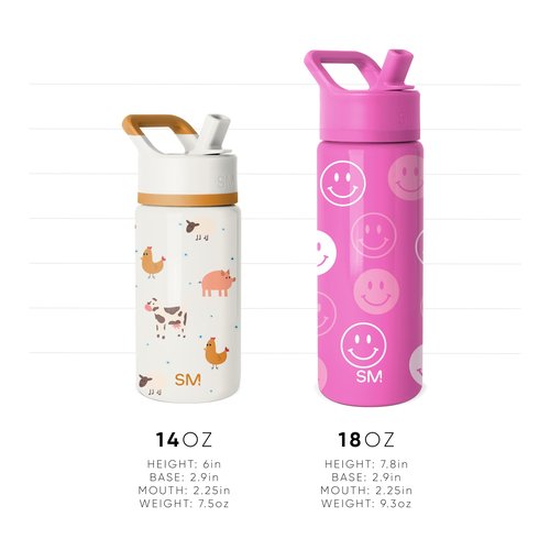 Simple Modern Kids Summit Water Bottle with Straw Lid | 14oz Stainless Steel Cup Insulated Tumbler Tumbler for Boys, School | Monster Truck Rally
