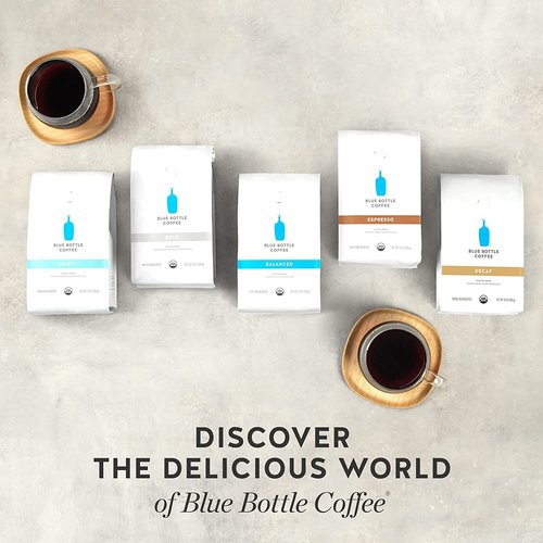 Blue Bottle Whole Bean Organic Coffee, Balanced, Medium Roast, 12 Ounce bag (Pack of 6)