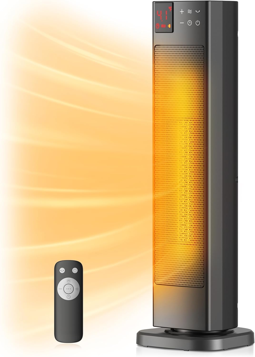 Pelonis Oscillating Ceramic Tower Heater - Programmable Thermostat, Remote Control & Safety Features | 23 Inches, 1500W