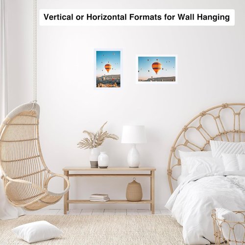 JCJMY 5x6 Picture Frame - White Wall Mount & Tabletop Display with Shatter-Resistant Plexiglass