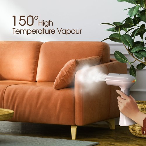PWWJ Handheld Garment Steamer - 1000W Portable Travel Steamer, 20s Rapid Heat-Up, 0.8kg Lightweight Fabric Iron with 302°F Dry Steam for Home and Travel, 220ml, White