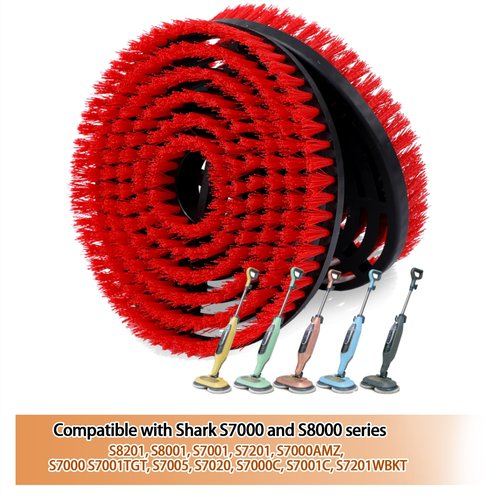 2-Pack Upgrade Mop Pad Replacement Brush Heads Suitable for Shark Steam Mop, Compatible with S7000/S7001/S8201/S7201 for Deep Cleaning Hardwood Tile Slate and Pool (Red)