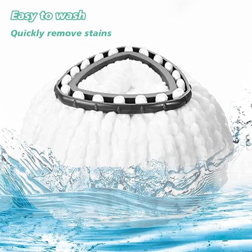 10 PCS Spin Mop Replacement Head,100% Microfiber Mop Heads Replacements Compatible with Cedar Easywring 1-Tank System, 360 Degree Round Spin Mop Replacement Head for Easy House Cleaning Floor Mopping