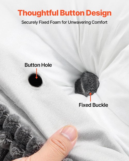 VEVOR Headboard Pillow, King Size Wedge Headboard Pillow with 2 Side Pockets and 2 Headrests, Bed Wedge Pillow with Washable Flannel Cloth, for Reading, Gaming, Resting, Working in Bed, Grey