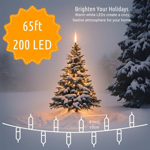 Koopower 65ft 200 LED Indoor String Lights - Remote & Timer, 8 Dimmable Modes | Warm White Fairy Lights for Bedroom, Wedding, Party, Christmas
