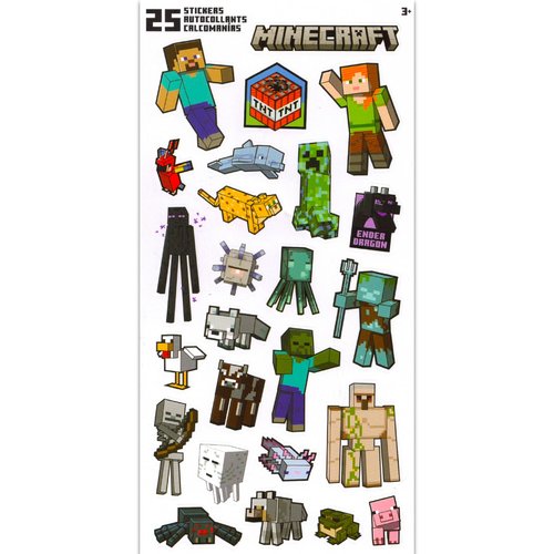 Minecraft Blind Box Set for Kids - Bundle with 3 Stamper Mini Figure Blind Boxes Plus Stickers, More | Minecraft Figurine Toy Party Favors for Boys, Girls