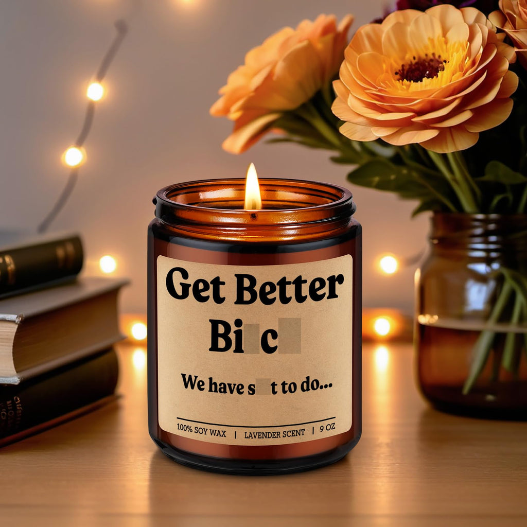 GSPY Candles - Get Better Soon, Funny Get Well Gifts, Surgery Recovery Gifts for Women, Men - After Knee Hip Surgery, Hysterectomy Recovery, Mastectomy, Broken Leg, Injury, Cancer, Feel Better Ideas
