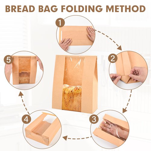 120pcs Bread Bags for Homemade Bread Sourdough, Sourdough Paper With Window 14"x8.3"x3.5" Sourdough Bread Bags for Gifting Large Bakery Bags Used for Storage Cookies & Snacks 130 Cute Sealing Stickers