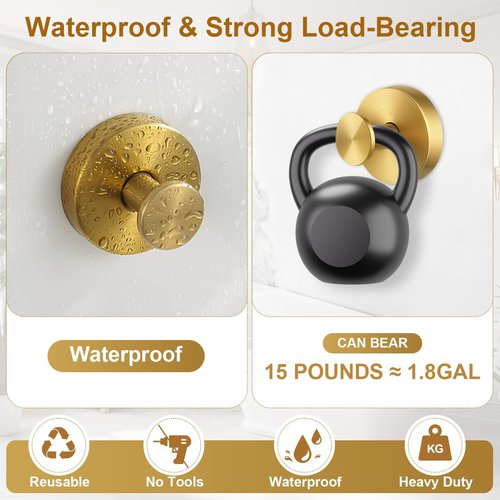 Removable Waterproof & Rustproof Suction Cup Hooks for Shower, Bathroom, Kitchen, Glass, Door, No Drill Strong Suction Cup Holder for Towels, Robes, Loofah, Coat, Wreaths Hanger up to 15 lbs , 2 Packs