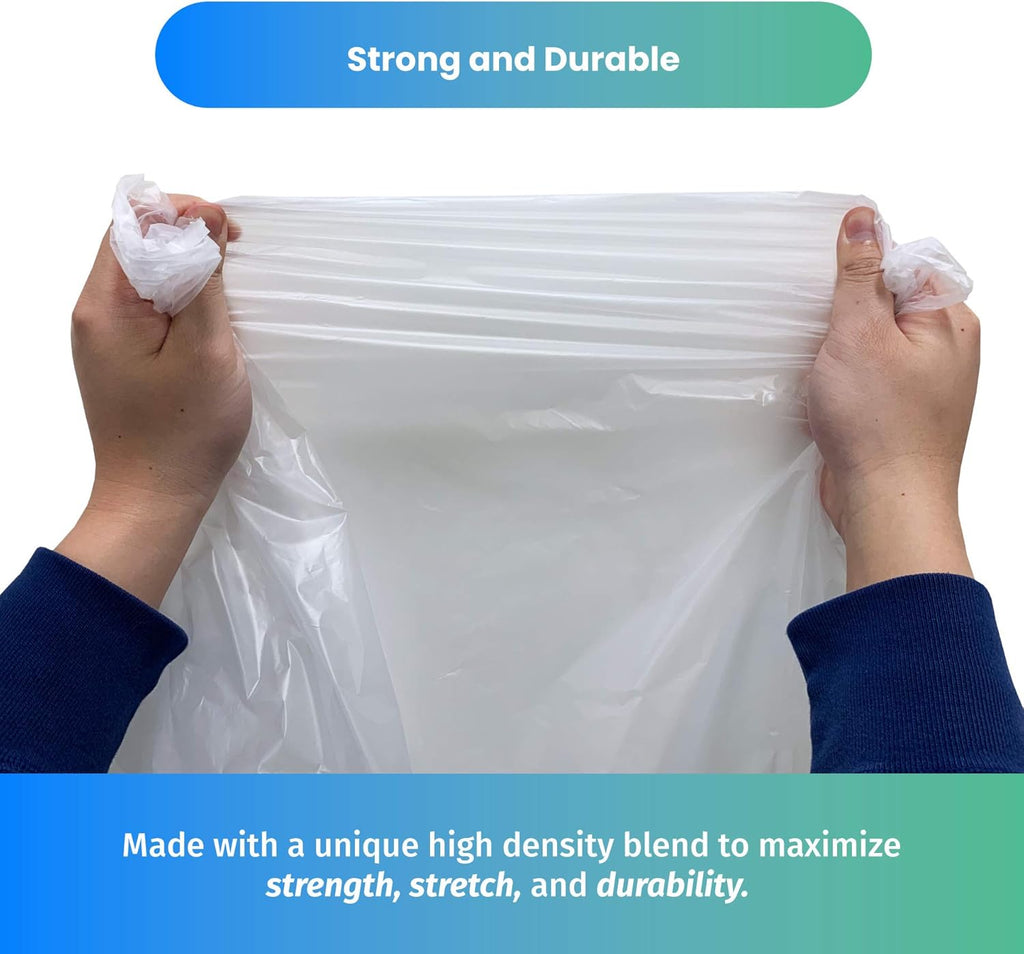 Reli. 6-10 Gallon Trash Bags - 300 Clear Garbage Bags for Strong Bathroom Use