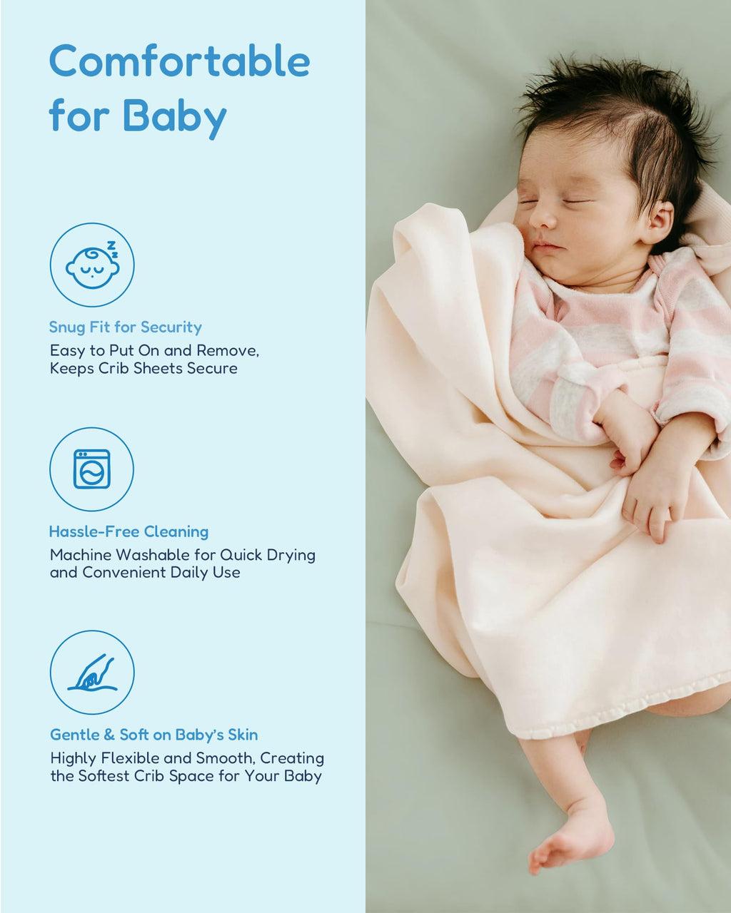TotChill Crib Sheets 2 Pack, Fitted Crib Sheet for Standard Crib Mattress 28x52x9, Ultra Soft Jersey Knit, Breathable Stretchy Deep Pocket, Snug Fit Stays Put, Baby Crib Mattress Sheet