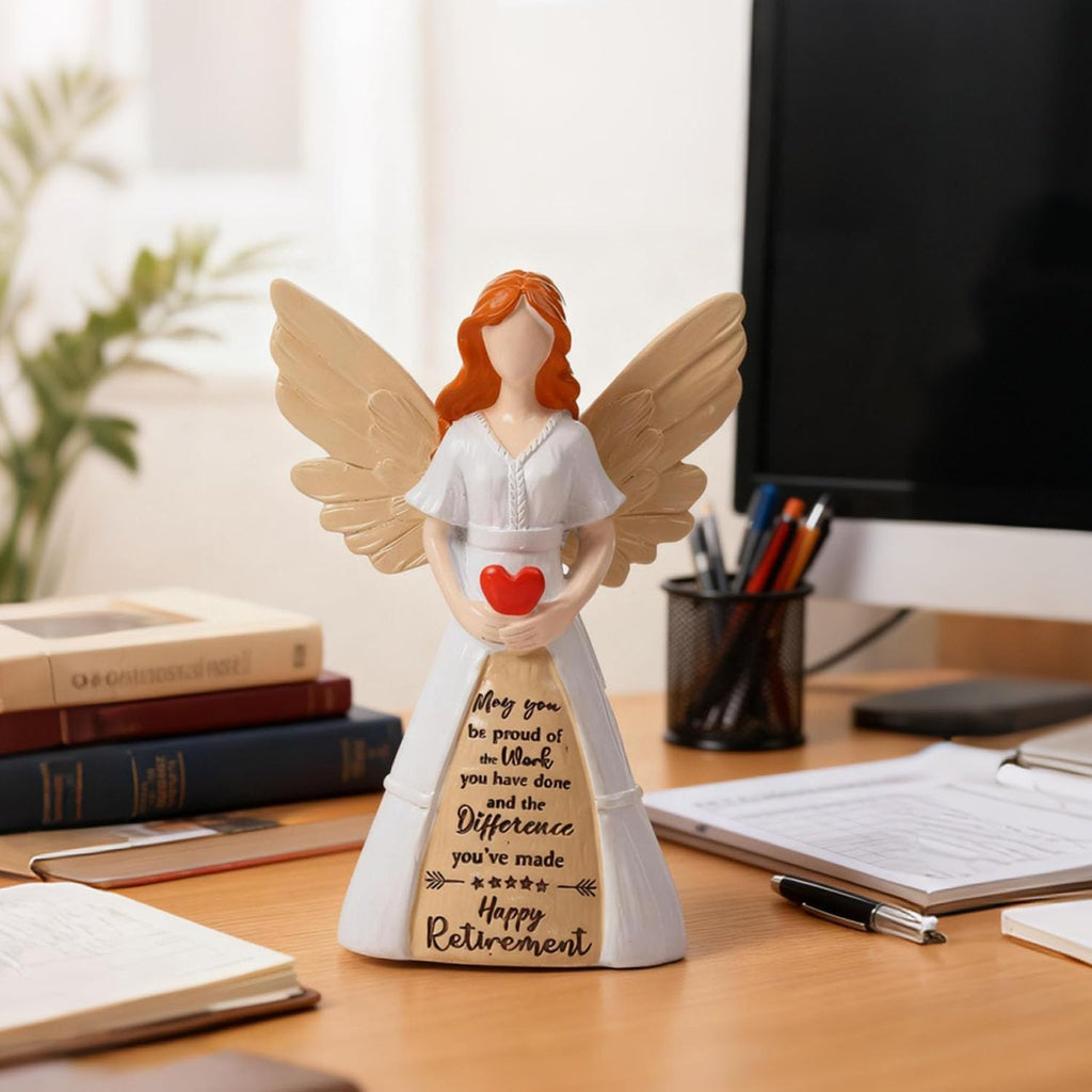 Regine Switzerland Retirement Angel Figurine - Handcrafted 8" Gift for Women | Perfect Retirement Party Decor