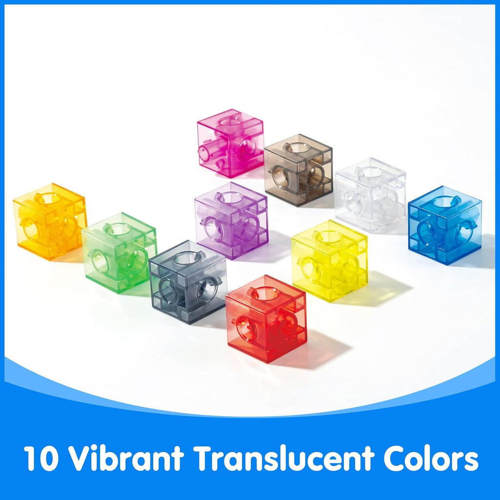 Translucent Linking Cubes - Engaging Math Toy for Early Learning & Creative Play | Light Table Manipulatives
