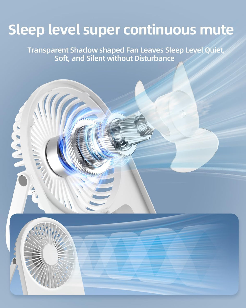 TUNISE USB Desk Fan - Portable Personal Fan with 3 Speed Settings | Quiet & Adjustable for Home or Office