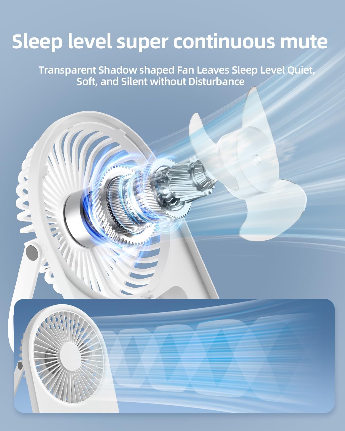TUNISE USB Desk Fan - Portable Personal Fan with 3 Speed Settings | Quiet & Adjustable for Home or Office