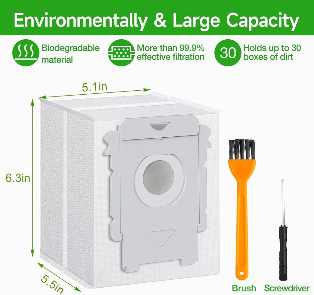 VBN 12-Pack Roomba Vacuum Bags - Compatible with iRobot Roomba i7+, i3+, i4+, i6+, i8+, j7+, s9+