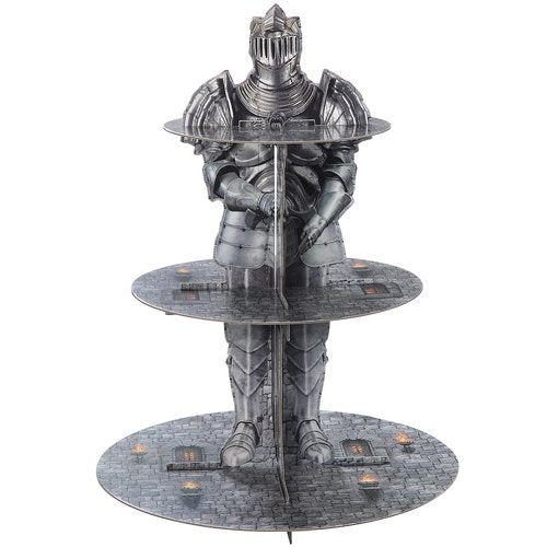 Honeydak 3 Tier Medieval Castle Cupcake Stand Decorations Medieval Knight Theme Cupcake Holder DecorationsCastle Dessert Tower for Kids Dragon Theme Party Birthday Supplies