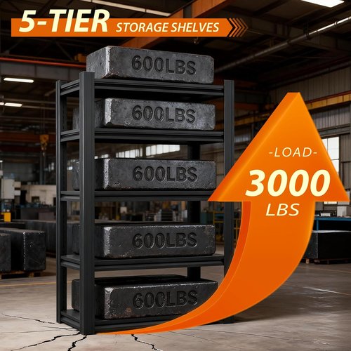 Heavy Duty Storage Shelves by [Brand Name] - Adjustable Metal Garage Shelving | 3500LBS Capacity for Shop, Warehouse, Basement