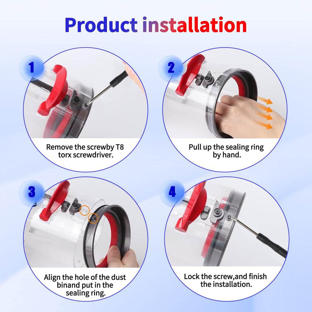 keluke V10 Dust Bin Fixed Sealing Ring Replacement Parts Compatible with Dyson V10 SV12 Cordless Vacuum Cleaner,Dust Bucket Accessories