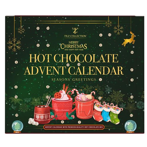 Hot Chocolate Advent Calendar 2025 - Gourmet Selection of 24 Luxury Flavors | Perfect Gift for All Ages