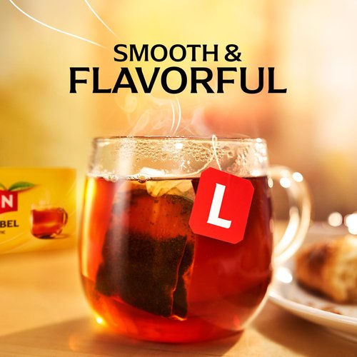 Lipton Black Tea Bags - High Caffeine Hot or Iced Tea | 100 Count for Energizing Brews