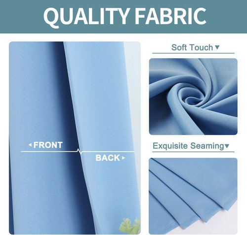 ChrisDowa Grommet Blackout Curtains - Thermal Insulated Room Darkening Panels (Sky Blue, 38W x 45L)