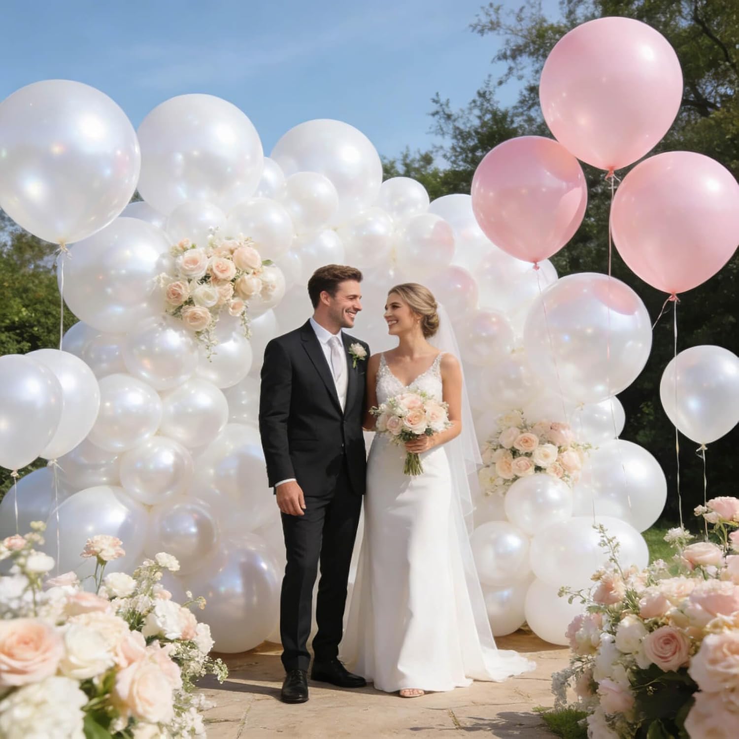 Pearl White Latex Balloons by [Brand Name] - 110pcs 12-Inch for Birthday Parties, Baby Showers & Weddings