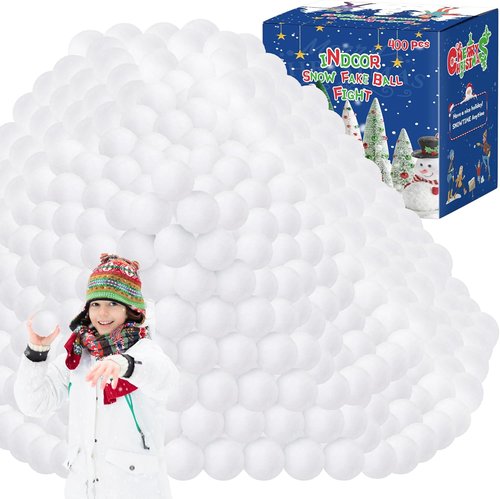 Homiar 400-Pack Plush Snow Balls for Kids | Soft Indoor & Outdoor Winter Play Toys