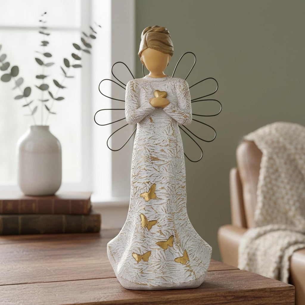 NAN ZAI NAN FANG Sympathy Angel Figurines - Hand-Painted Resin Statues for Loss of Loved Ones | Bereavement Gifts