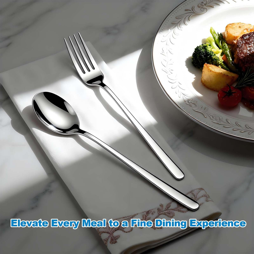 Flying Leaves Dinner Forks, Premium 18/10 Stainless Steel Silverware Forks, 6-Piece Set - Classic & Modern Design Flatware Forks, Dishwasher Safe for Home & Restaurant Use