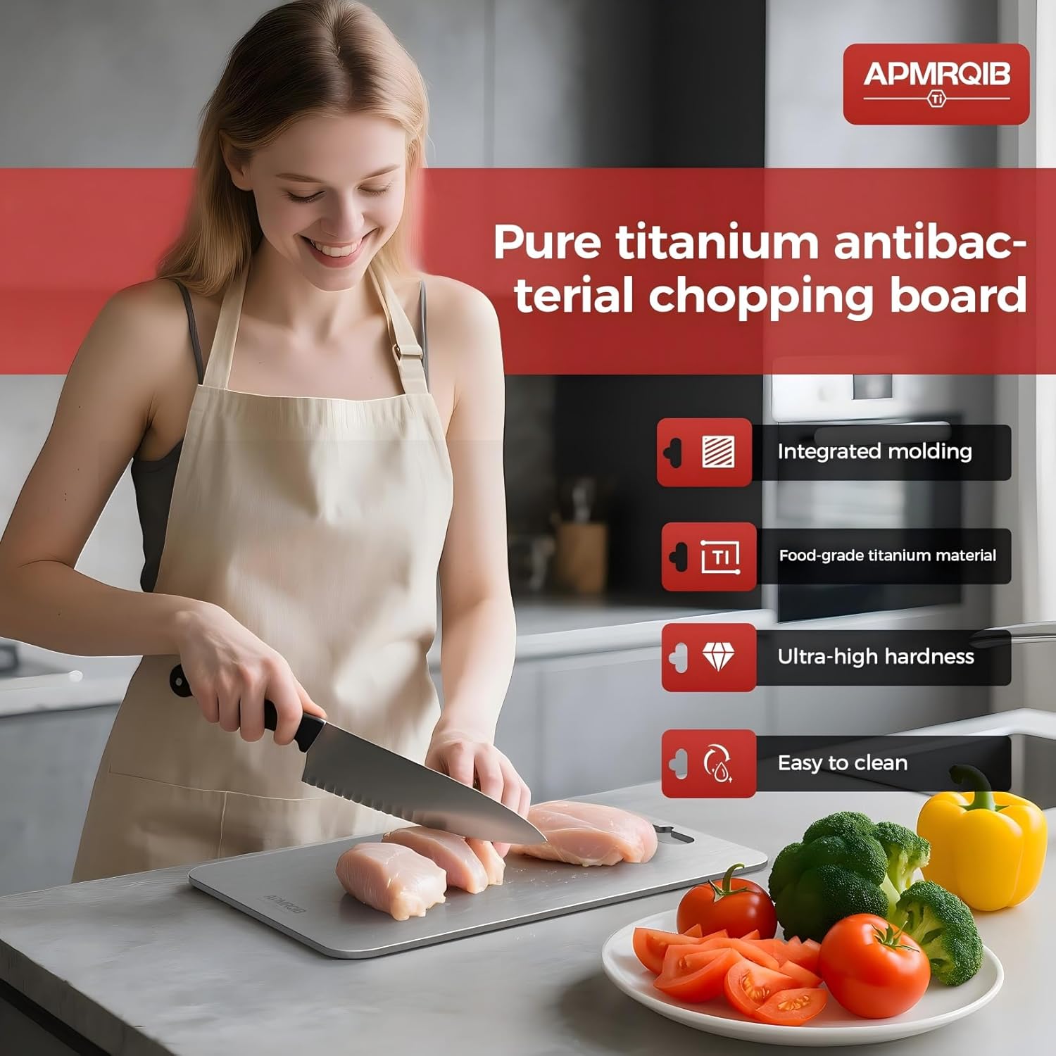 Titanium Cutting Board Set - 100% Pure Titanium, Double-Sided & Non-Toxic | Ideal for Charcuterie & Meat (3 Pack)