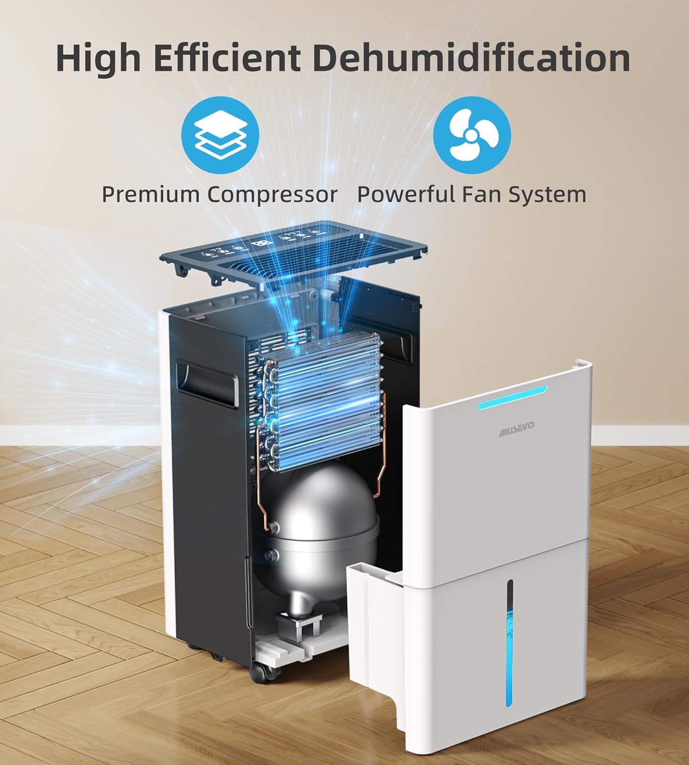 Pro Breeze 1500 Sq. Ft Dehumidifier - Intelligent Humidity Control, 21 Pints, 3 Modes, Ideal for Home & RV